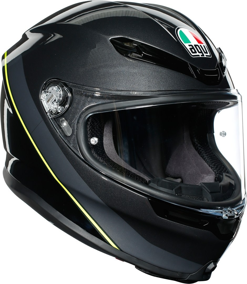 AGV K-6 Minimal casque Noir Jaune Argent XS