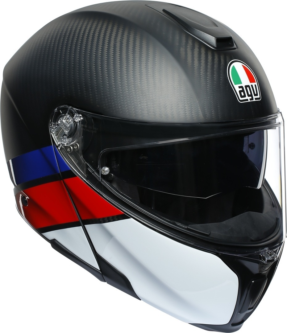 AGV Sportmodular Layer Carbon casque Noir Rouge Bleu M