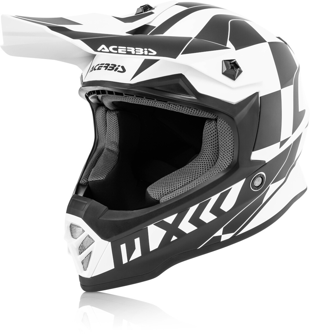 Acerbis Steel Junior Casque Motocross pour enfants Noir Blanc S