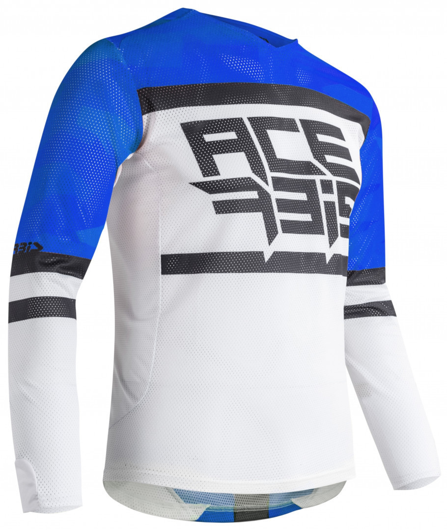 Acerbis Helios Maillot Motocross Blanc Bleu S