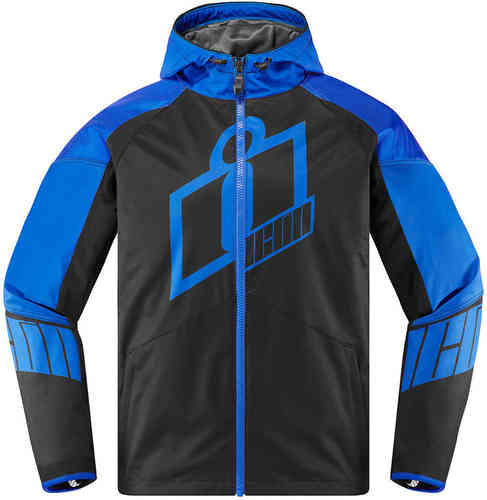 Icon Merc Crusader Chaqueta textil para motocicletas Negro Azul 3XL