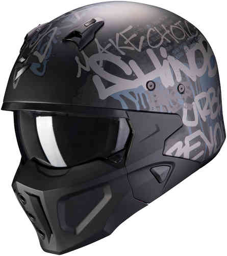 Scorpion Covert-X Wall Casco Negro Plata L