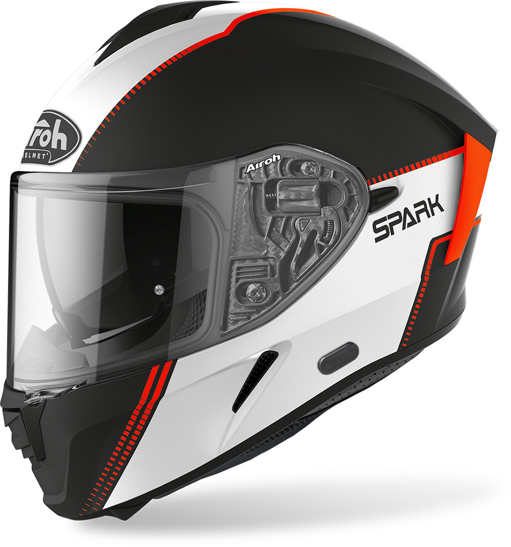 Airoh Spark Flow casque Noir Blanc Orange XS