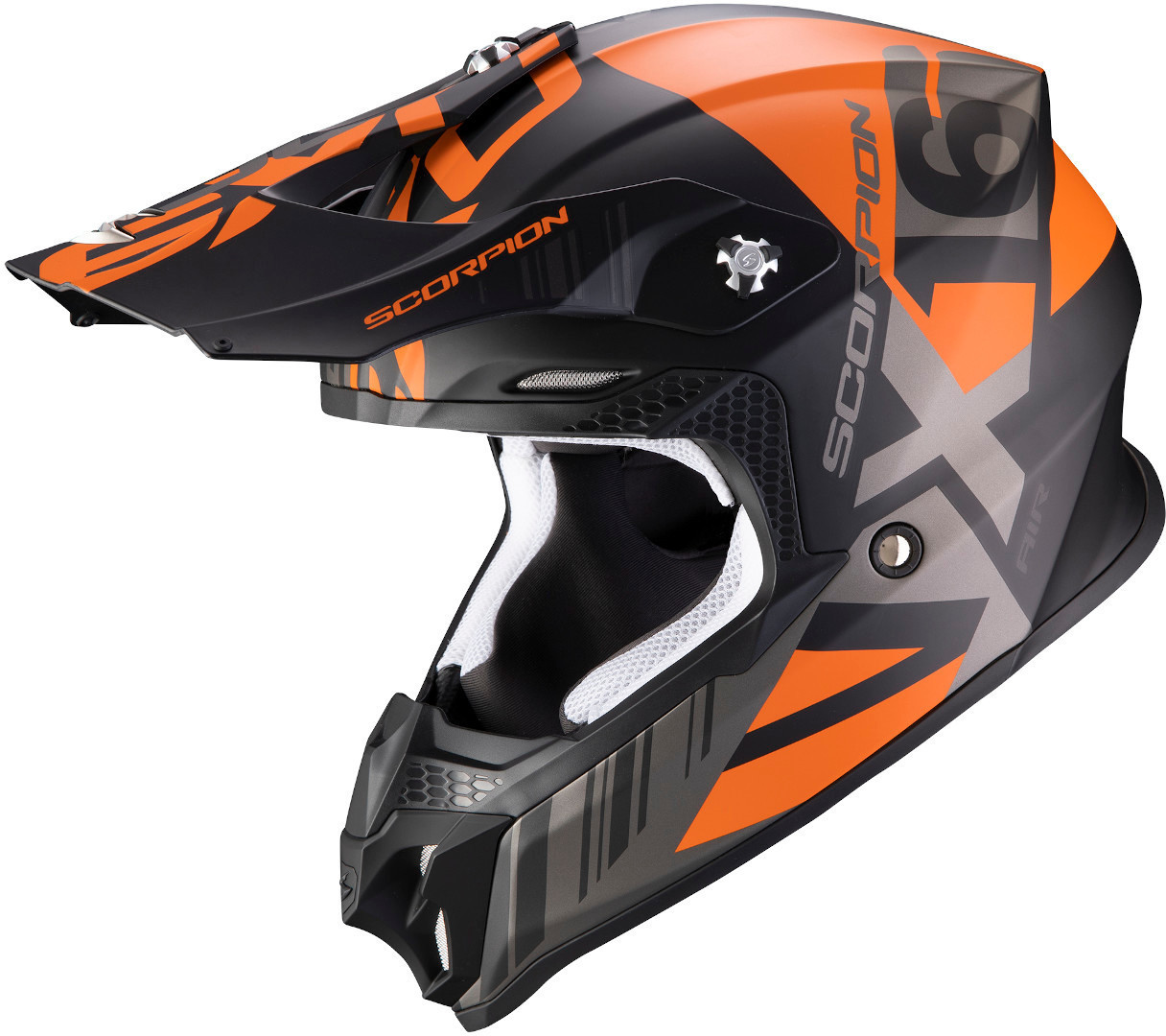 Scorpion VX-16 Air Mach Casque Motocross Noir Orange XS