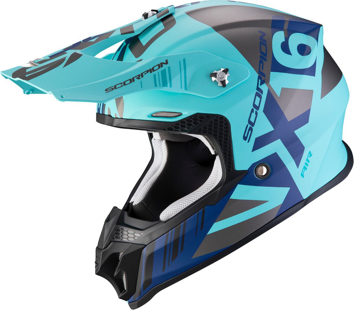Scorpion VX-16 Air Mach Casque Motocross Turquoise XS