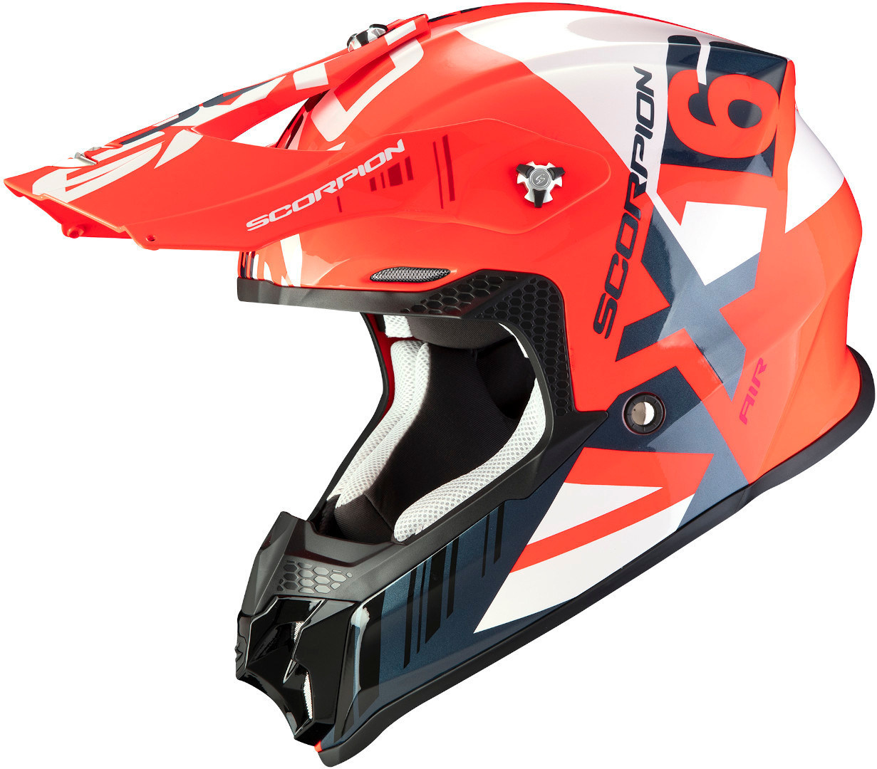 Scorpion VX-16 Air Mach Casque Motocross Rouge Argent XS