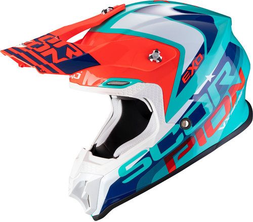 Scorpion VX-16 Air Nation Casco de Motocross Turquesa S