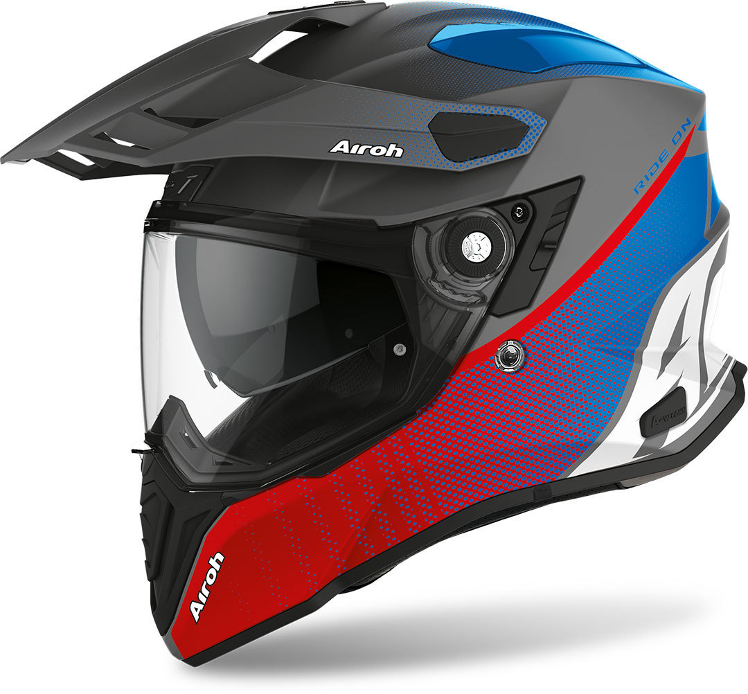 Airoh Commander Progress Casque Motocross Noir Rouge Bleu S