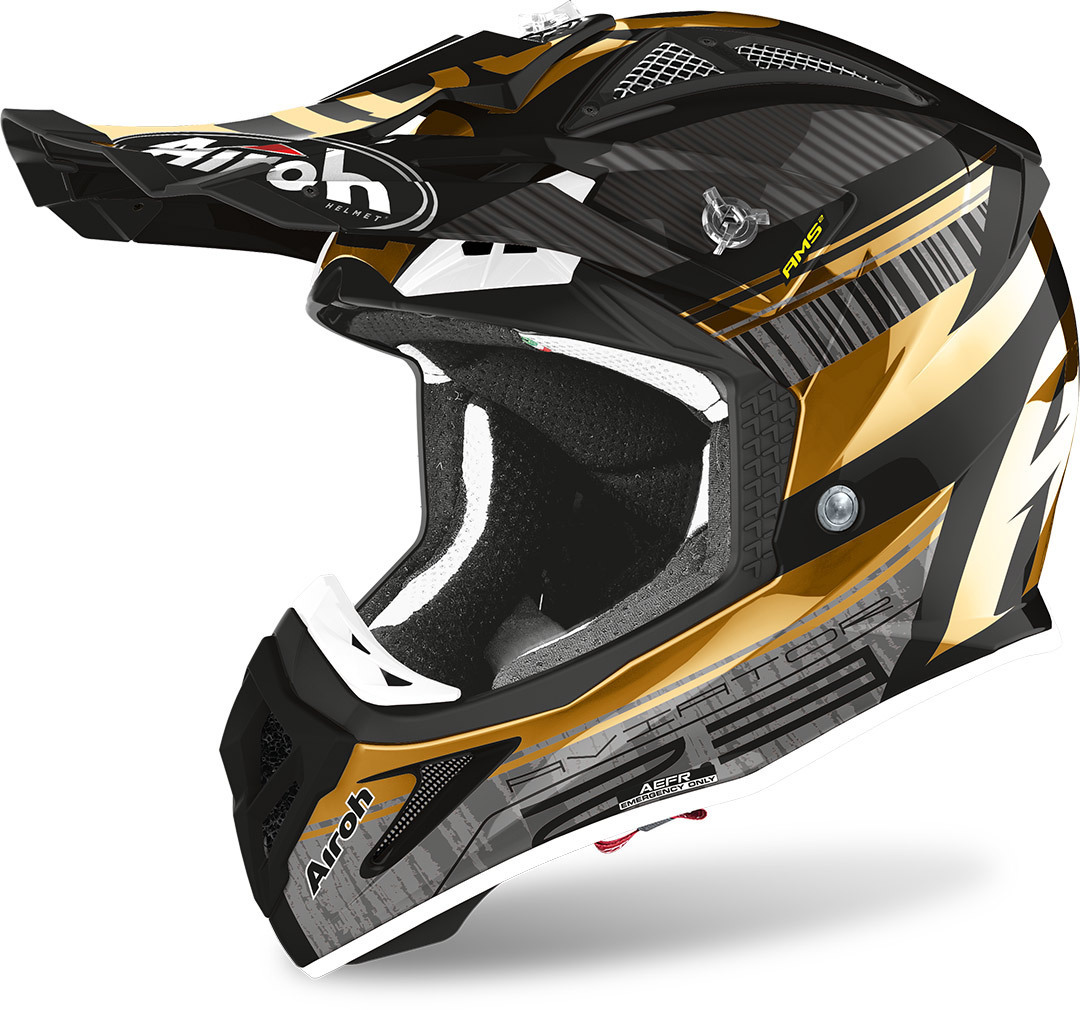 Image of Airoh Aviator 2.3 Novak Casque Motocross Noir Blanc Or XS
