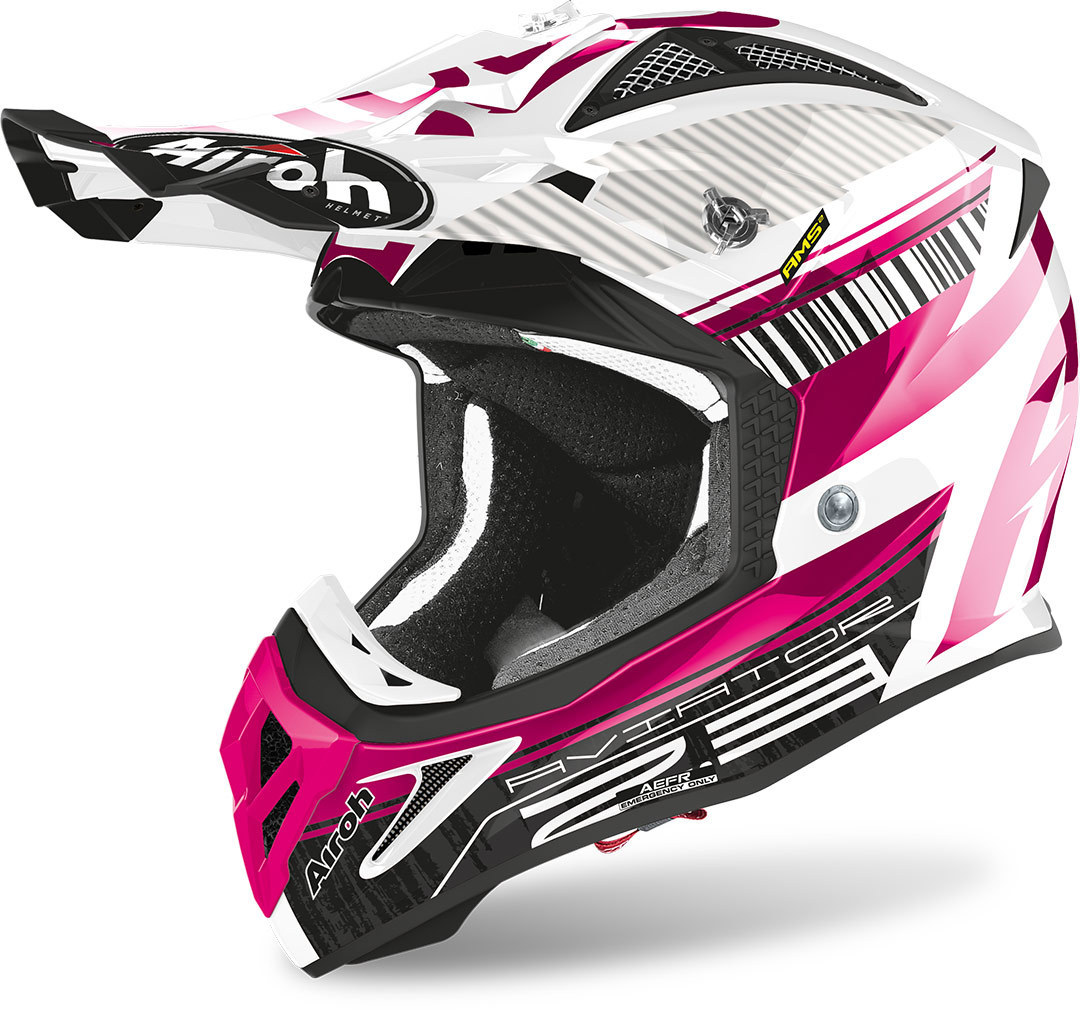 Image of Airoh Aviator 2.3 Novak Casque Motocross Blanc Rose M