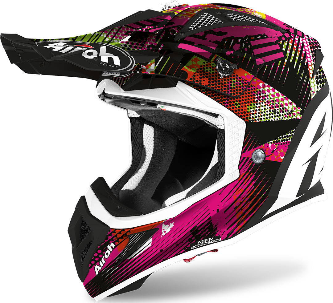 Image of Airoh Aviator ACE Insane Casque Motocross Noir Rose L