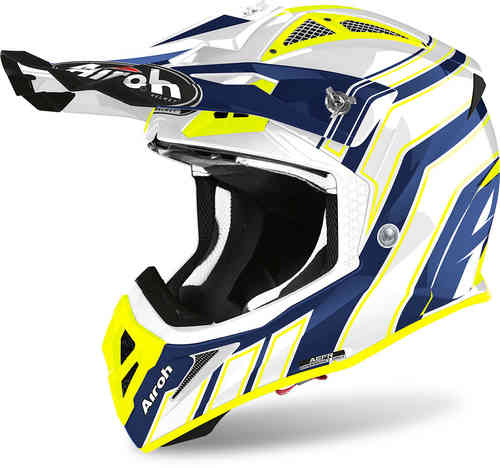 Airoh Aviator ACE Art Casco de Motocross Amarillo Azul S