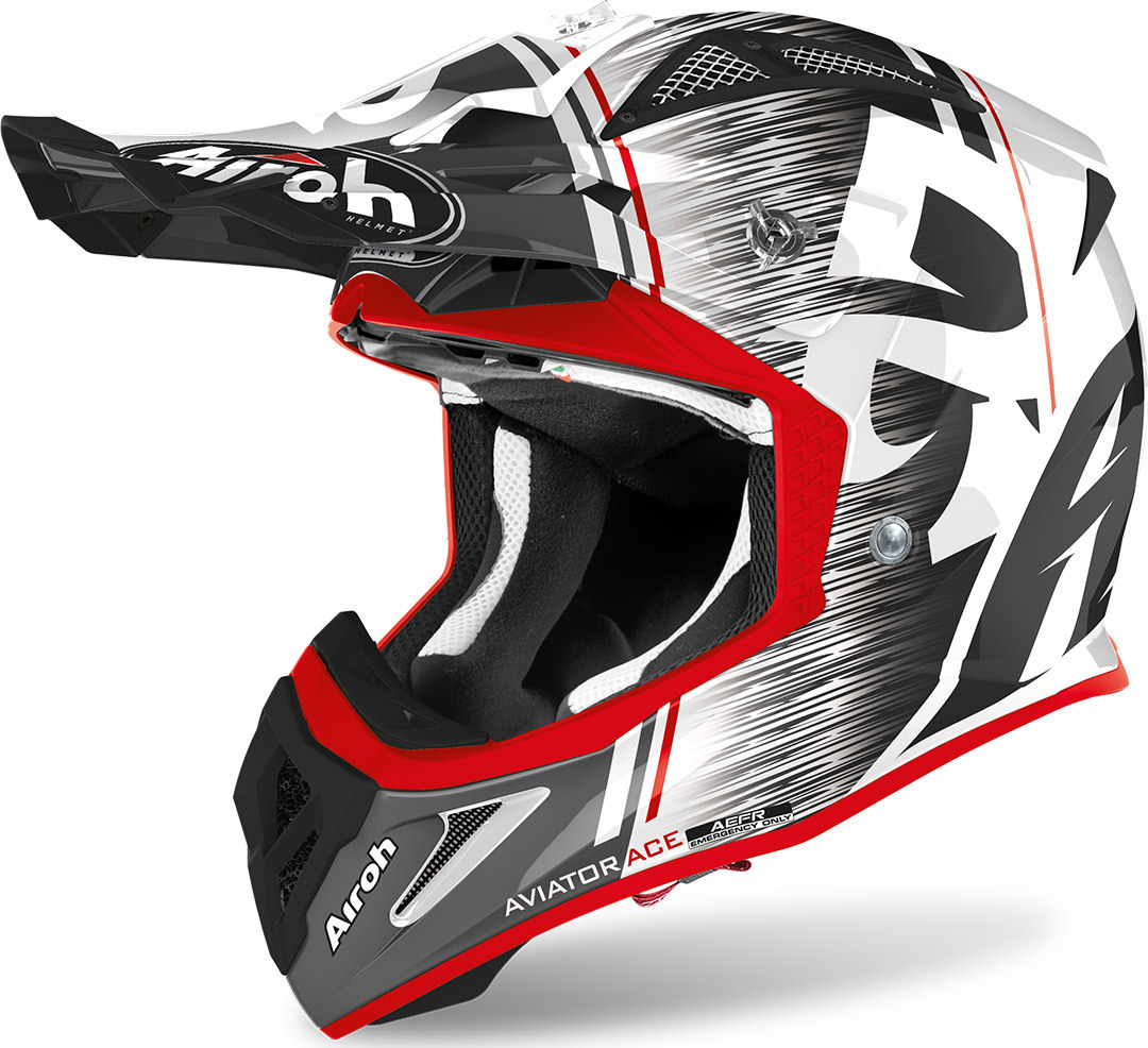 Image of Airoh Aviator ACE Kybon Casque Motocross Noir Rouge L