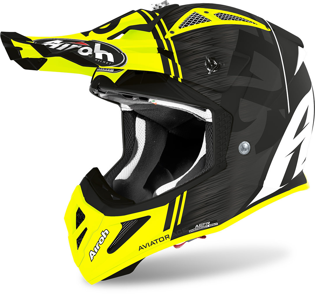 Image of Airoh Aviator ACE Kybon Casque Motocross Noir Jaune L