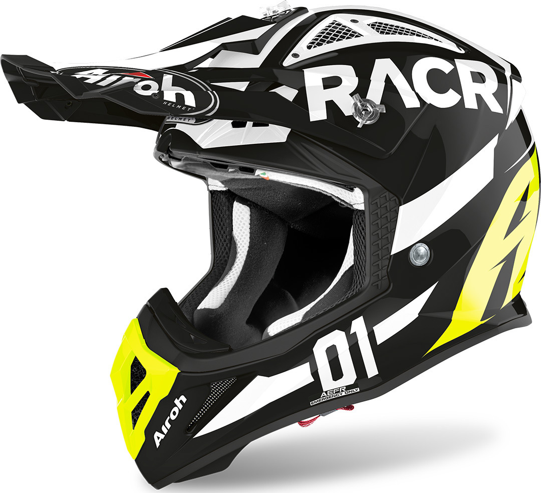 Image of Airoh Aviator ACE Racr Casque Motocross Noir Jaune L