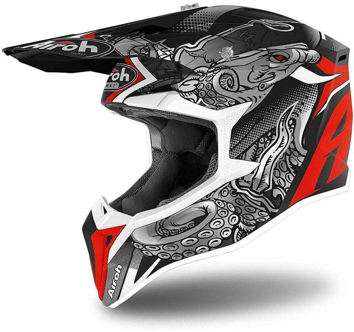 Airoh Wraap Octopus Casque Motocross Noir Rouge M