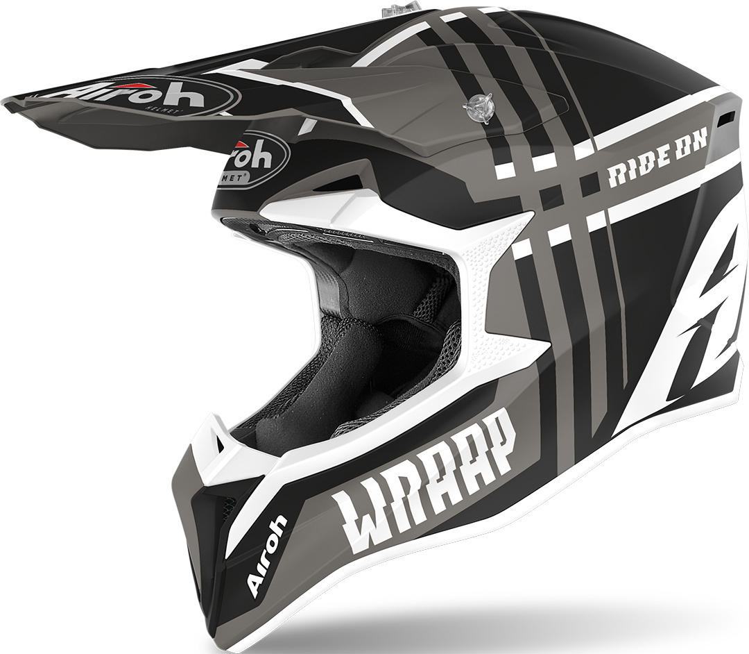 Airoh Wraap Broken Casque Motocross Noir Gris XS
