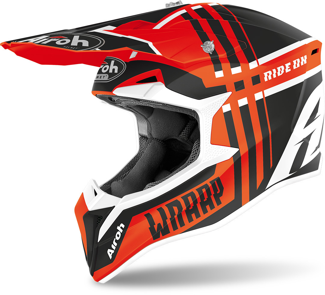 Airoh Wraap Broken Casque Motocross Orange XS