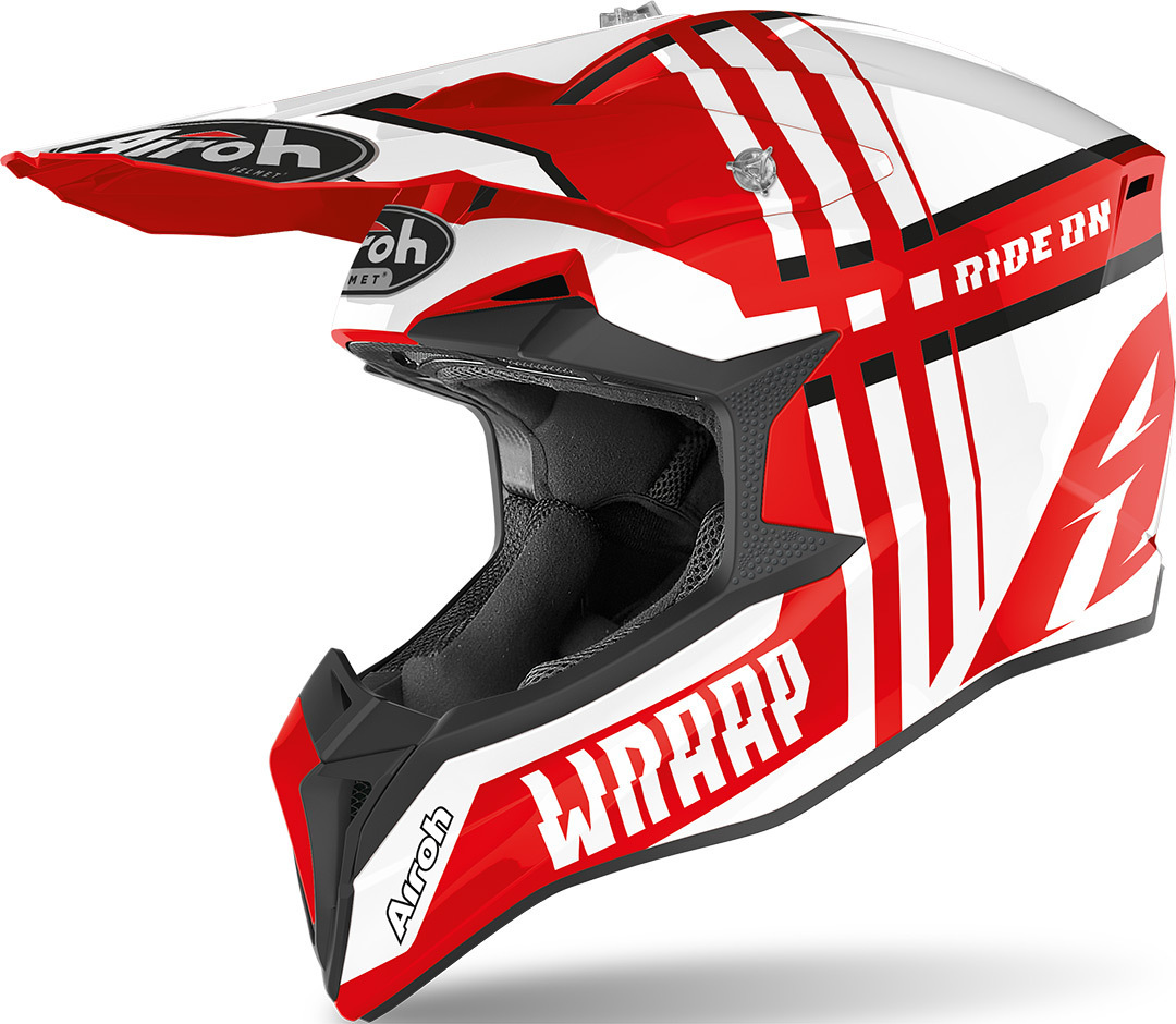 Airoh Wraap Broken Casque Motocross Rouge XS