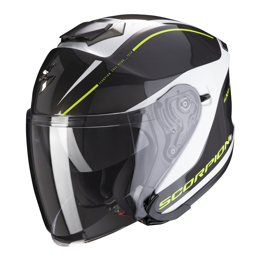 Scorpion EXO-S1 Shadow Casque Jet Noir Blanc Jaune XS 54 55