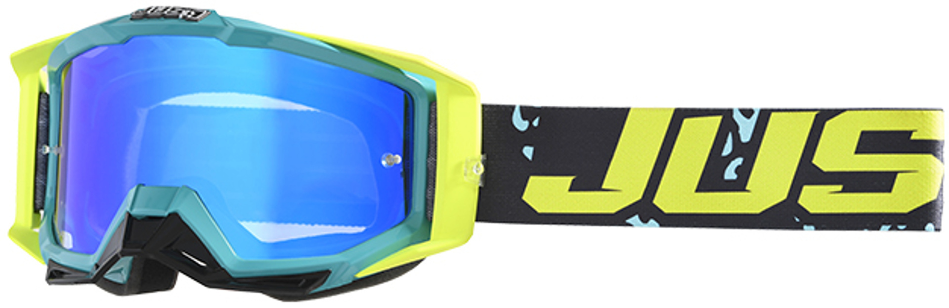 Just1 Iris Leopard Lunettes Motocross Bleu Jaune unique taille