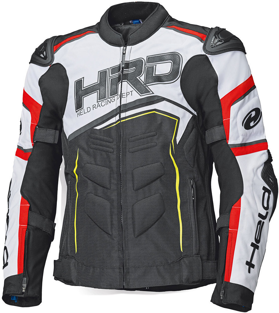 Held Safer SRX Veste textile de moto Noir Blanc Rouge L