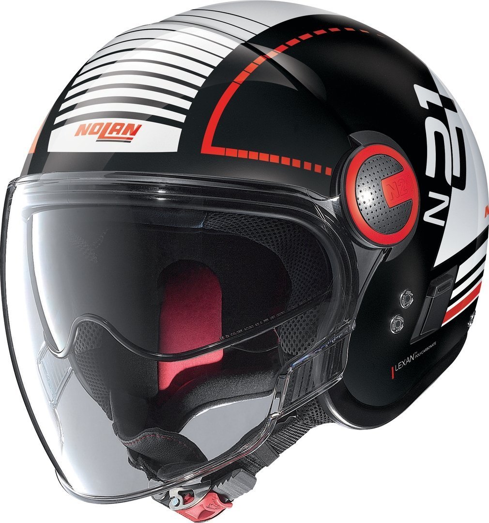 Nolan N21 Visor Runabout Casque Jet Noir Blanc Orange XS