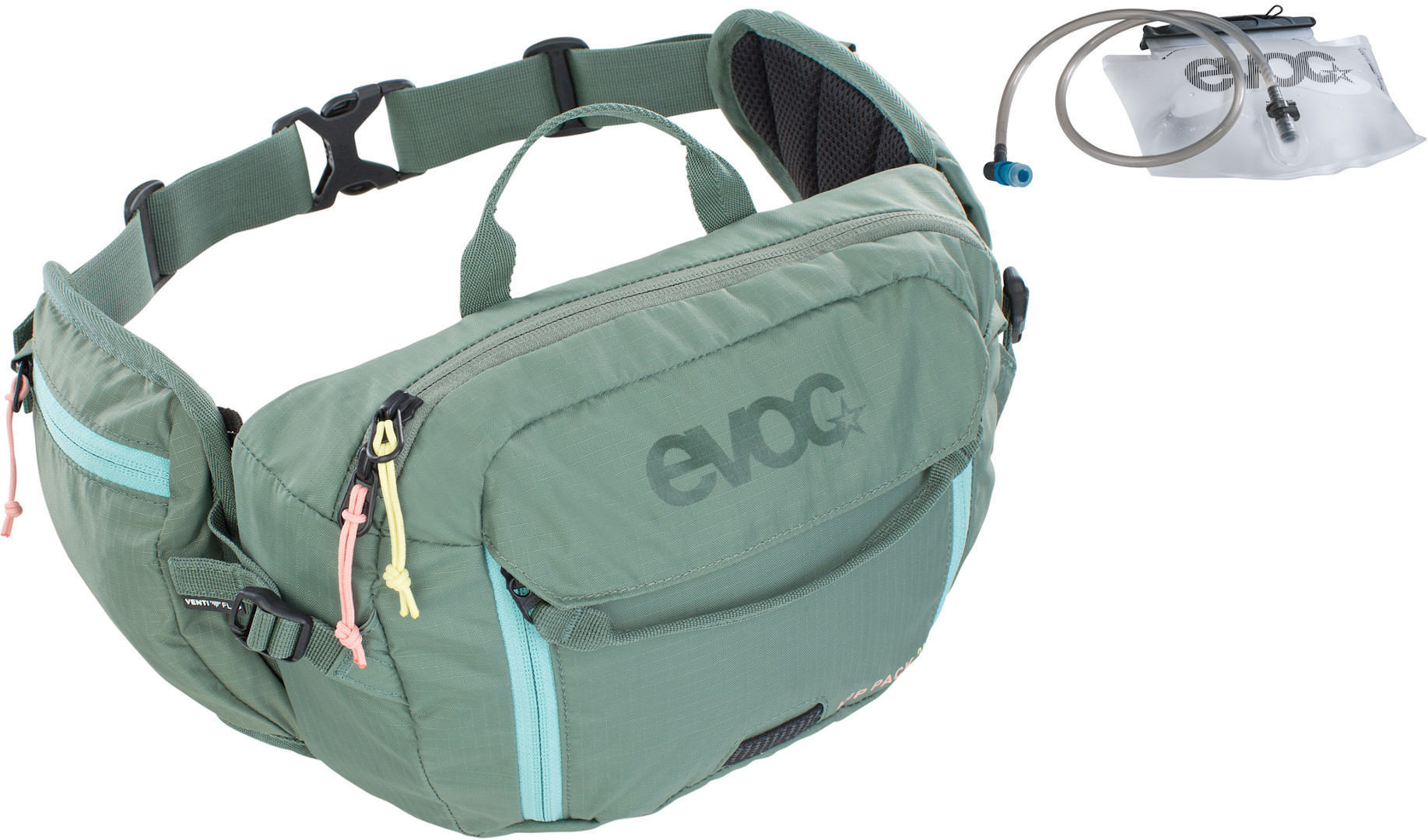 Evoc Hip Pack 3L Sac de hanche - vessie d'hydratation de 1,5 L Vert 0-5l