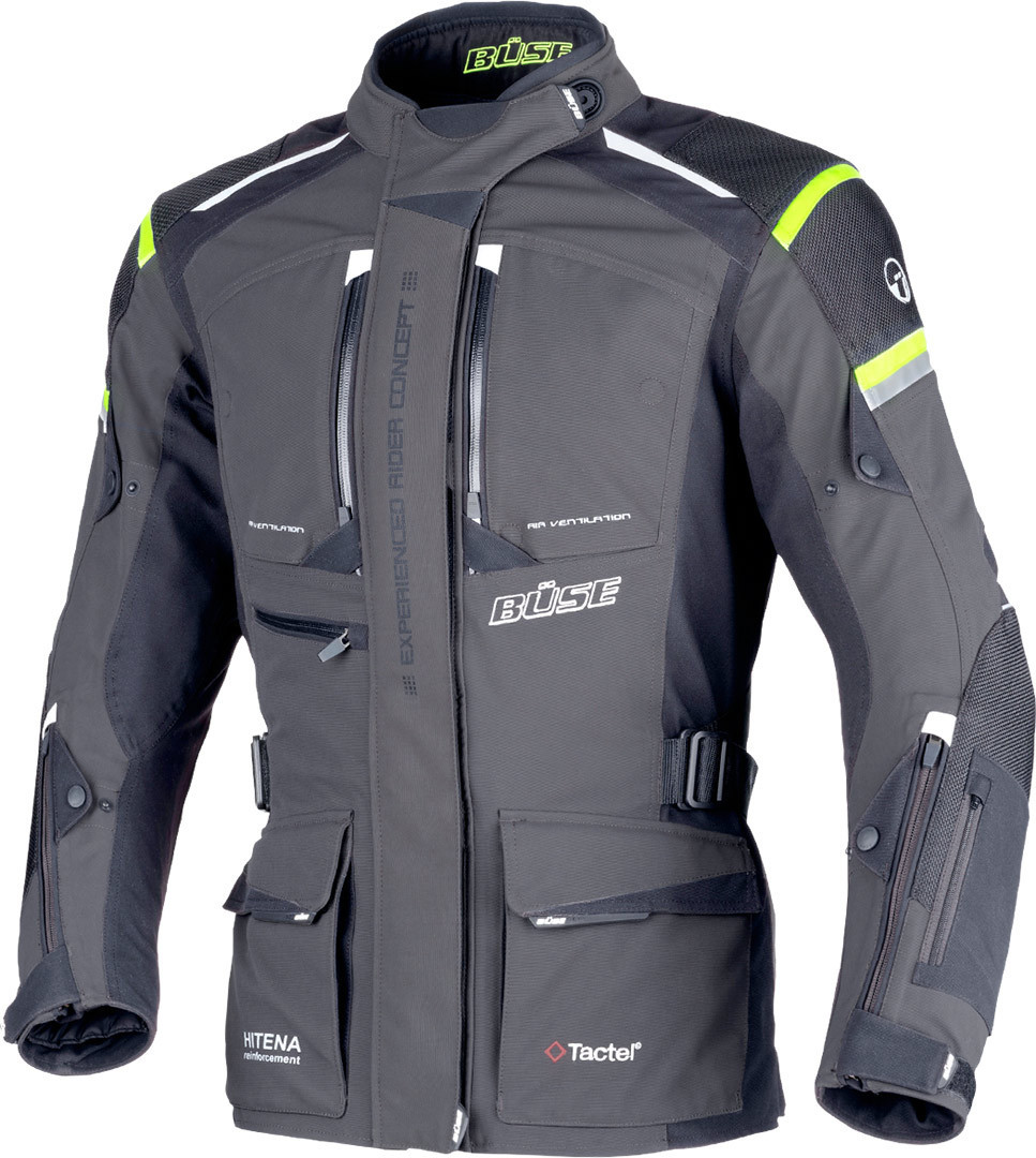 Büse Nova Veste textile de moto de dames Gris Jaune 36