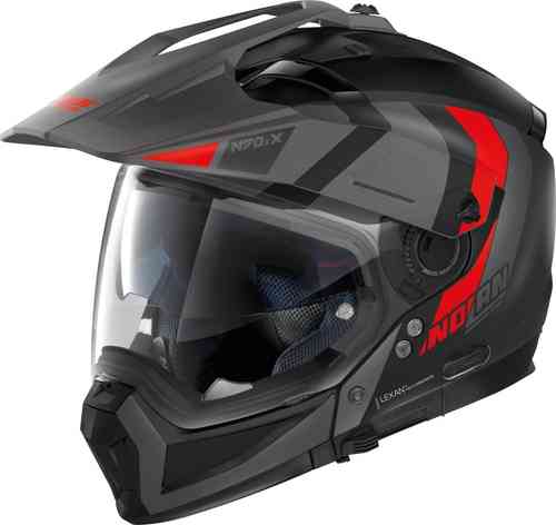 Nolan N70-2 X Decurio N-Com Casco Negro Gris Rojo XS