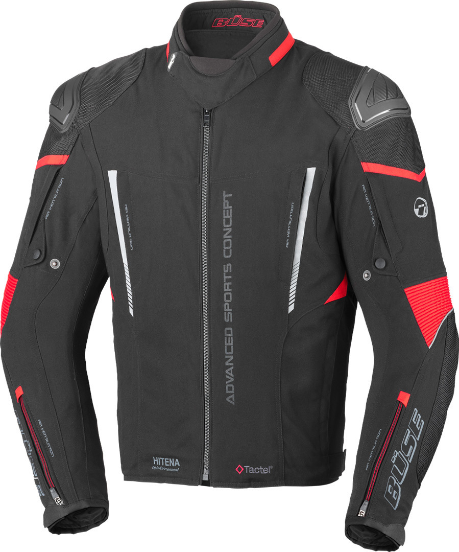 Büse Rocca Veste textile de moto Noir Rouge 46