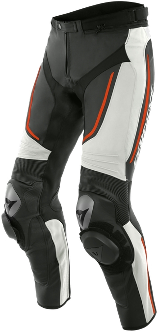 Dainese Alpha Pantalon en cuir de moto Noir Blanc 58