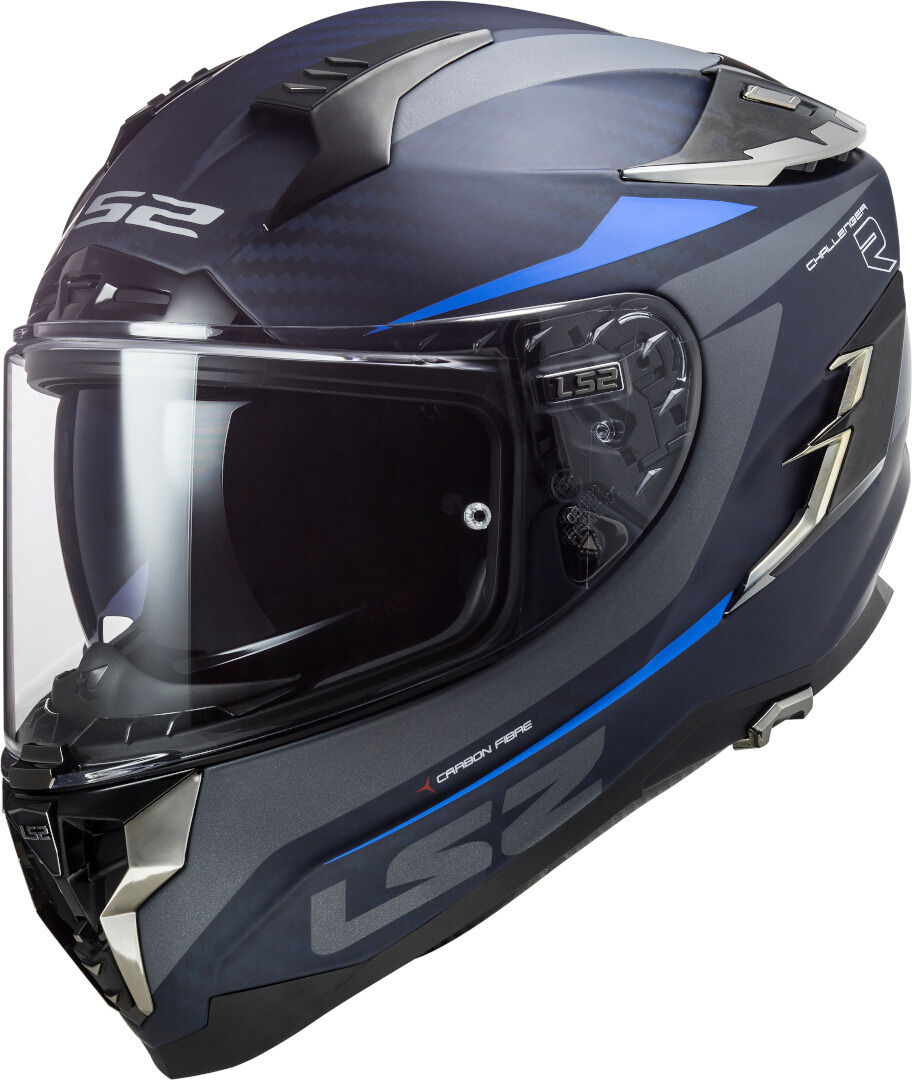 LS2 FF327 Challenger Drone Carbon Casque Bleu 2XS