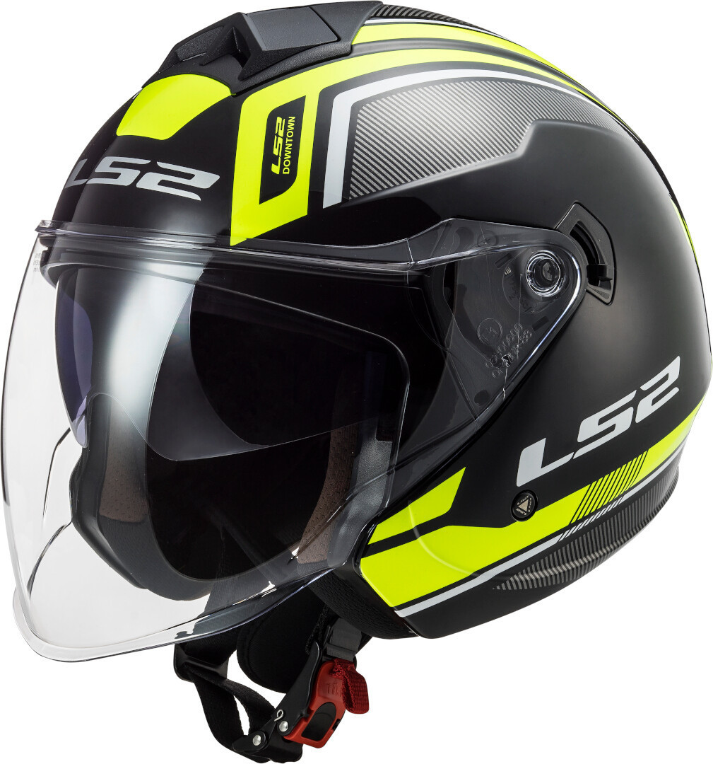 LS2 OF573 Twister II Flix Casque jet Noir Jaune XS