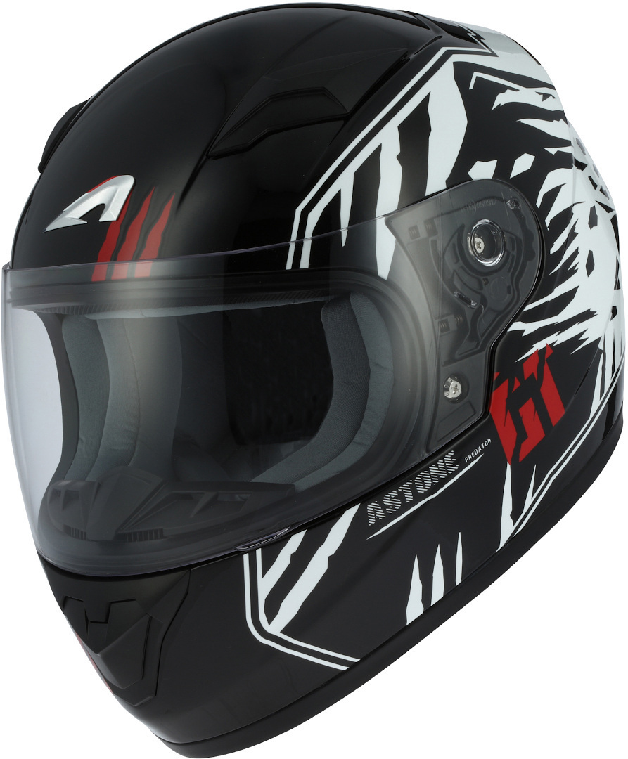 Astone GT2K Predator Casque pour enfants Noir Blanc S