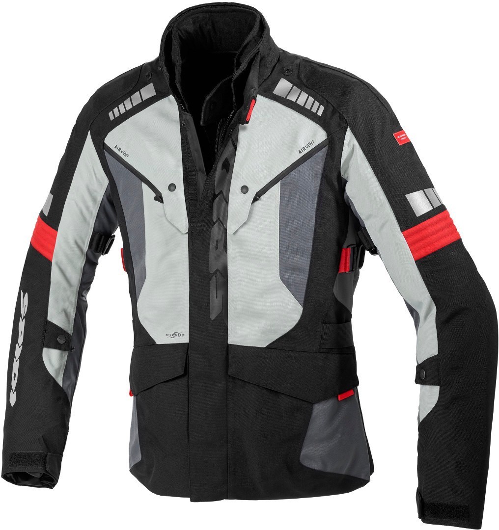 Spidi H2Out Outlander Veste textile de moto Noir Gris Rouge M