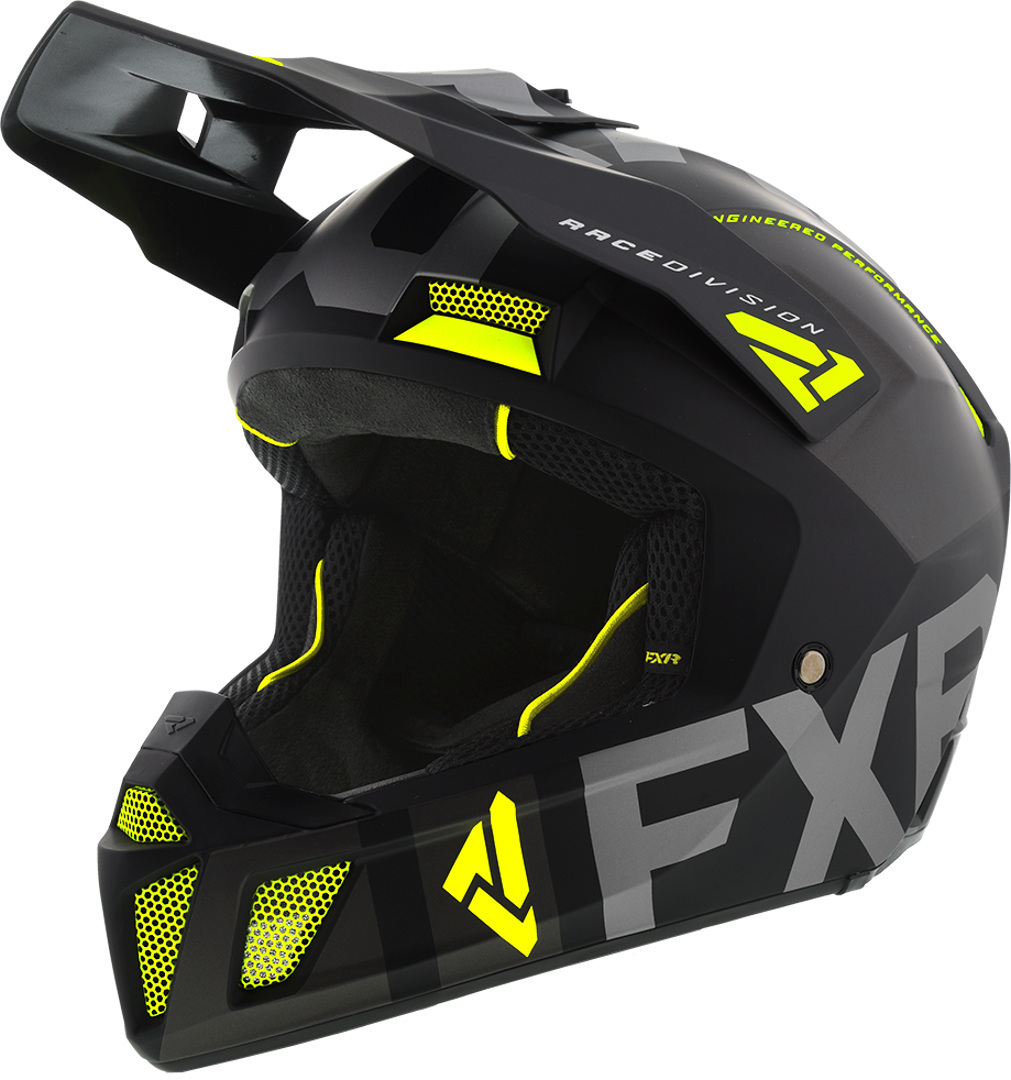 FXR Clutch Evo Casque Motocross Noir Jaune S