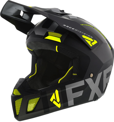 FXR Clutch Evo Casco de Motocross Negro Amarillo S