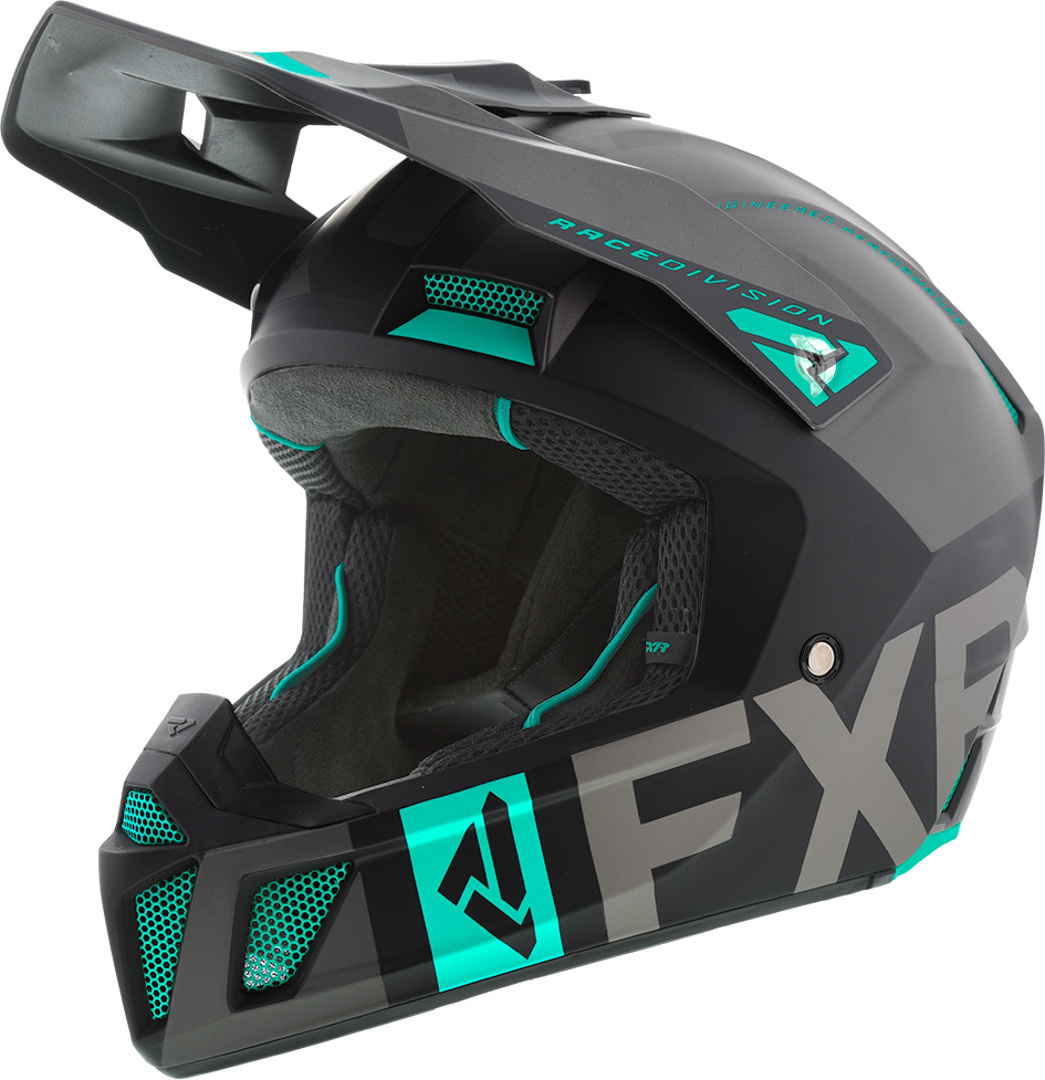 FXR Clutch Evo Casque Motocross Noir Bleu L