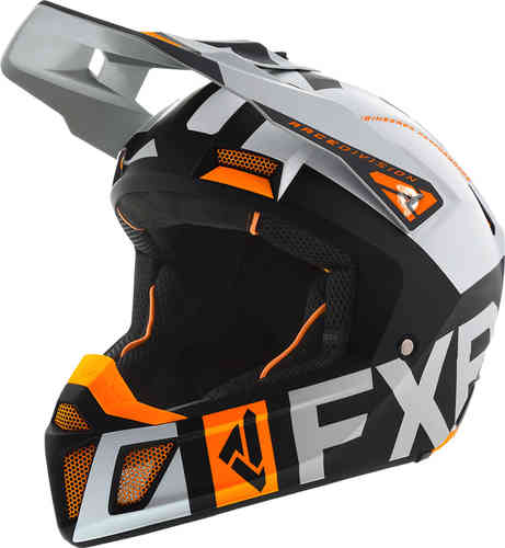 FXR Clutch Evo Casco de Motocross Negro Naranja S