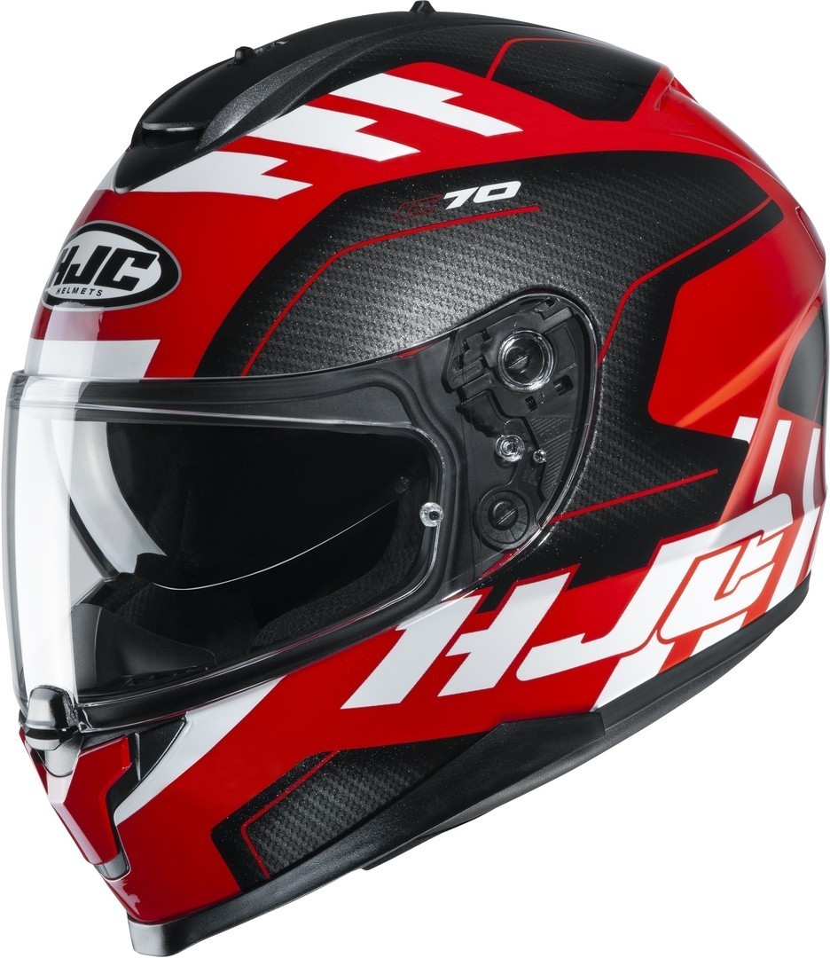 HJC C70 Koro Casque Noir Blanc Rouge XS