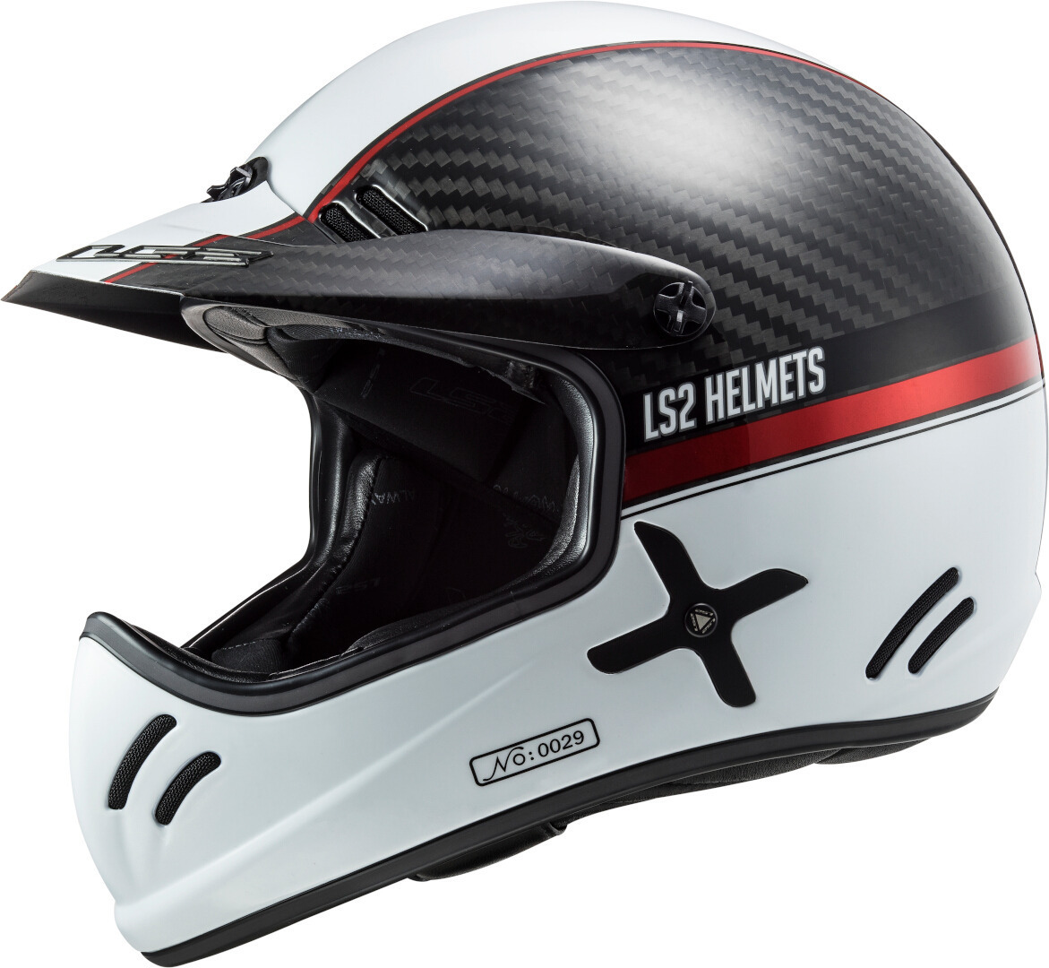LS2 MX471 Xtra Yard Carbon Casque Motocross Blanc Charbon S