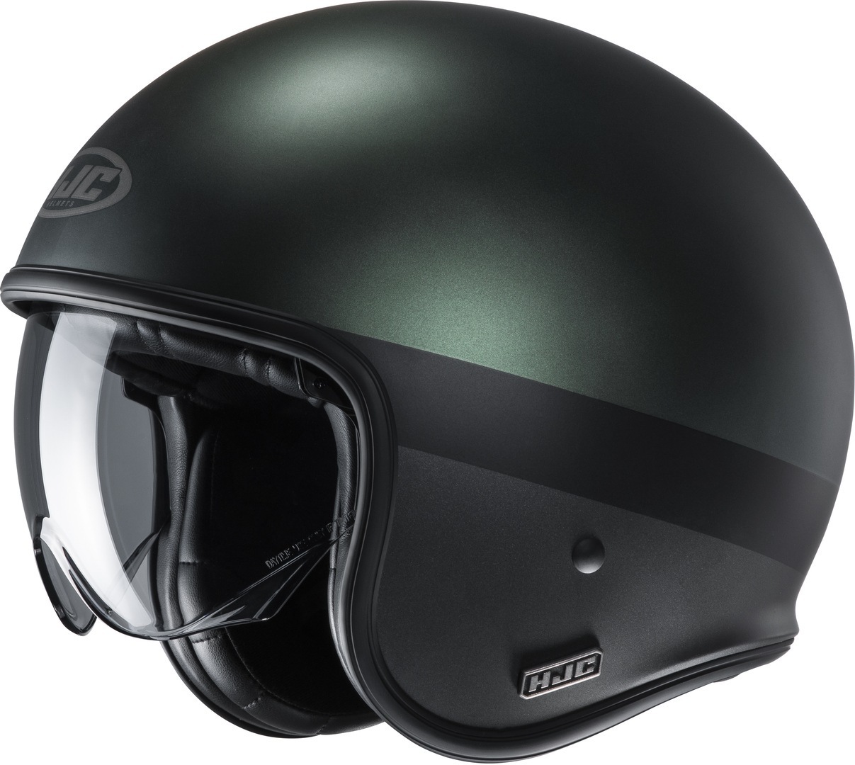 HJC V30 Perot Casque Jet Noir Vert XS