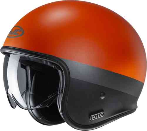 HJC V30 Perot Casco Jet Negro Naranja M