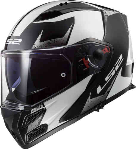 LS2 FF324 Metro Evo P/J Sub Casco Negro Blanco 2XS