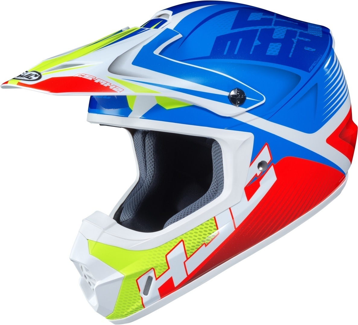 HJC CS-MX II Ellusion Casque Motocross Blanc Rouge Bleu XS