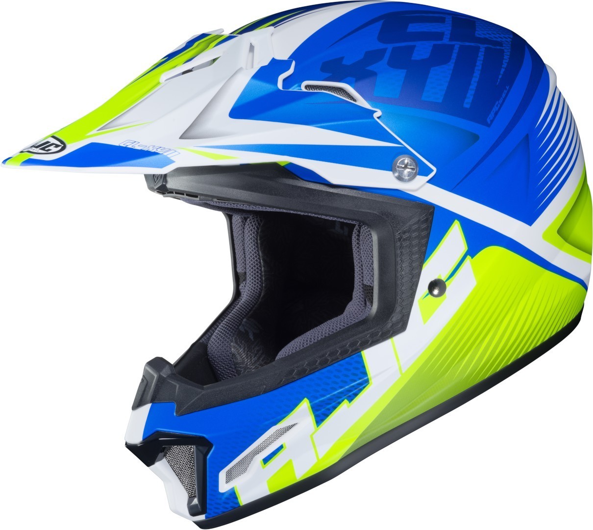 HJC CL-XY II Ellusion Casque Motocross pour les jeunes Jaune Bleu S