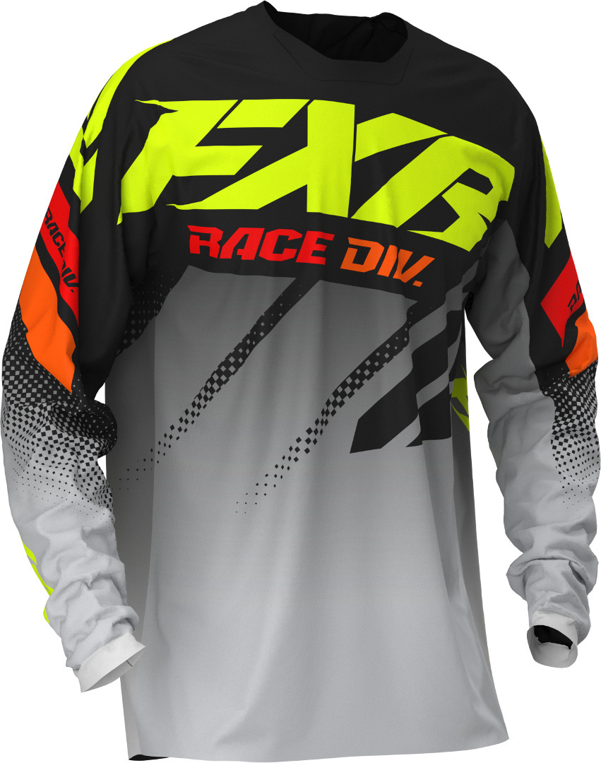 FXR Clutch Maillot Motocross Jeunesse Noir Gris Jaune S