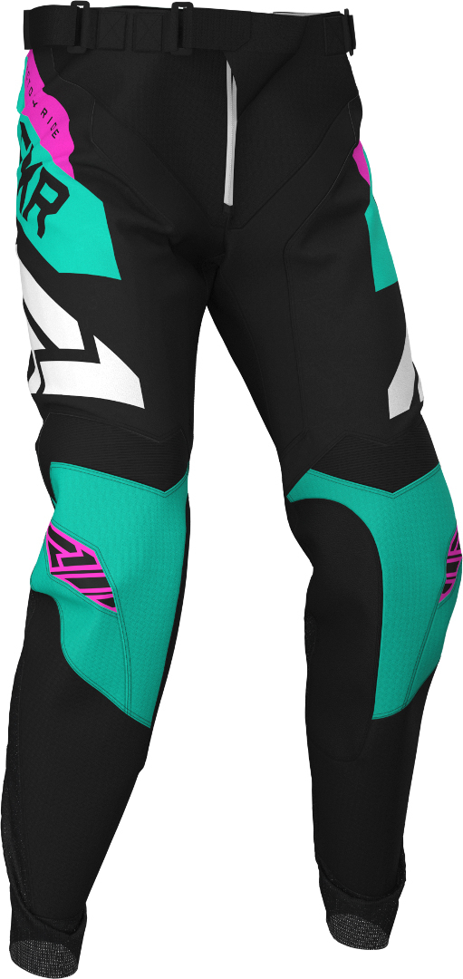 FXR Podium Pantalon Motocross Noir Turquoise 28