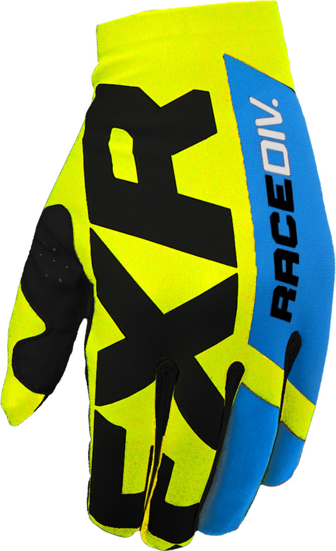 FXR Slip-On Lite Gants Motocross Bleu Jaune S